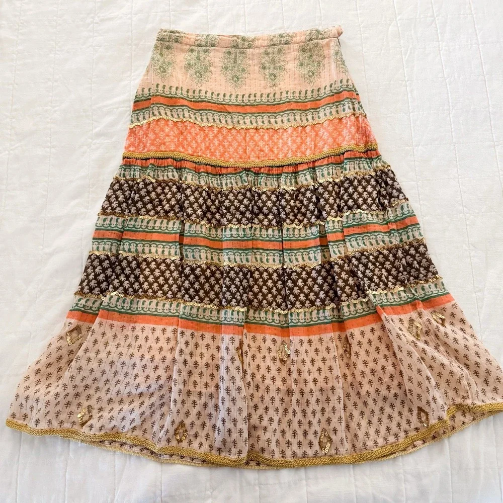 Miss Me Skirt Whimsigoth Boho Hippie Women's‎ SMALL Sequins Sweet READ